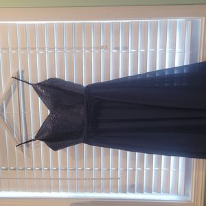 Navy Bari Jay bridesmaid dress, size 10.